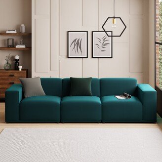 Dunelm Modular Cruz Peacock Velvet 3 Seater Sofa Peacock