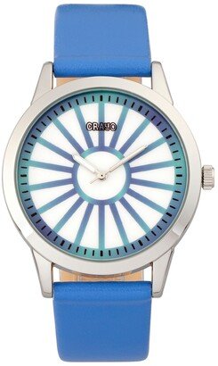 Unisex Electric Blue Leatherette Strap Watch 41mm