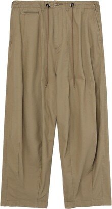 Wide-Leg Cotton Drawstring Trousers