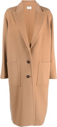 Peak-Lapel Single-Breasted Coat