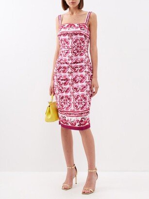 Majolica-print Silk-blend Charmeuse Midi Dress
