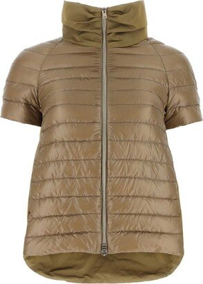 High-Neck Short-Sleeved Padded Jacket