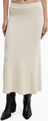 Women's Ribbed Midi Skirt-AA