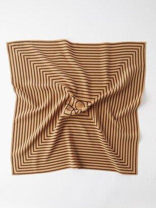 Monogram-print Silk-twill Scarf-AA