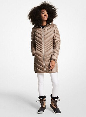 Quilted Nylon Packable Puffer Coat