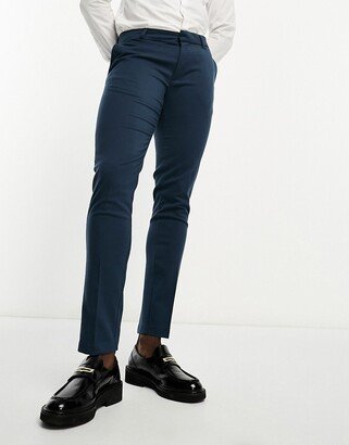 skinny suit pants in dark blue