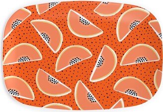 Serving Platters: Cantaloupe - Orange Serving Platter, Orange