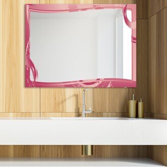 Designart 'Gold and Pink Frame 2' Glam Mirror - Modern Vanity Printed Mirror