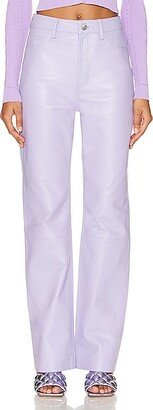 Leather Straight Pant in Lavender