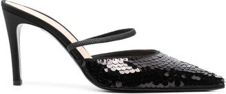 Sequin Pointed 90mm Mules