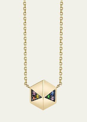 18k Pyramid Stud Pendant Necklace