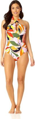 Ring High Neck One-Piece (Multi) Women's Swimsuits One Piece