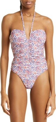 Hazina Paisley Ruched One-Piece Swimsuit