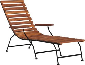 Patio Deck Chair Solid Wood Acacia - 22.8 x 63 x 39.4