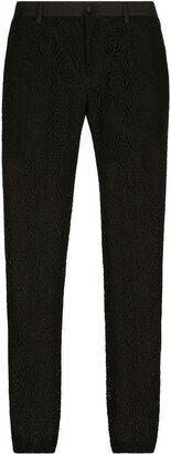 Lace Straight-Leg Trousers