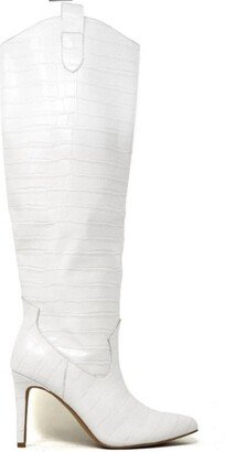 Shu Shop Zelda Knee Croc Boots In White