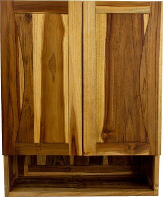 Curvature Solid Teak Bathroom Wall Cabinet -Fully Assembled