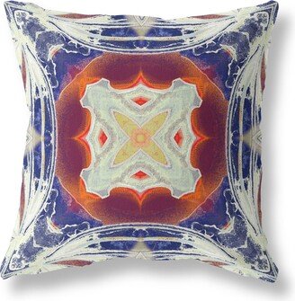 Amrita Sen Designs Pastel Floral Squares Indoor Outdoor Pillow-AA