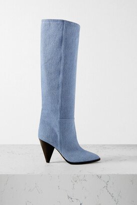 Ririo Denim Knee Boots - Blue