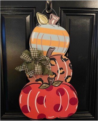 Hello Fall Farmhouse Pumpkin Door Hanger // Wreath Painted Wooden