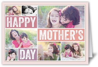 Mother's Day Cards: Bold Type Collage Mother's Day Card, Beige, Matte, Folded Smooth Cardstock, Square