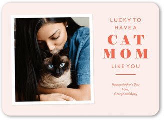 Mother's Day Cards: Cat Mom Mother's Day Card, Pink, 5X7, Matte, Signature Smooth Cardstock, Rounded