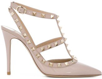 Rockstud 100mm ankle-strap pumps