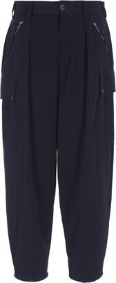 Tapered-Leg Wool Cargo Trousers