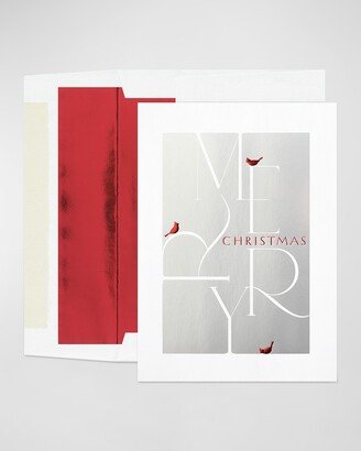 Carlson Craft Merry Cardinals Holiday Card, Set of 25