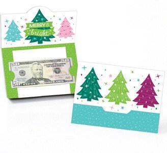 Big Dot Of Happiness Merry and Bright Trees - Colorful Christmas Money & Gift Card Holders - 8 Ct