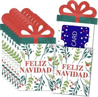 Big Dot of Happiness Feliz Navidad - Holiday and Spanish Christmas Party Money and Gift Card Sleeves - Nifty Gifty Card Holders - 8 Ct