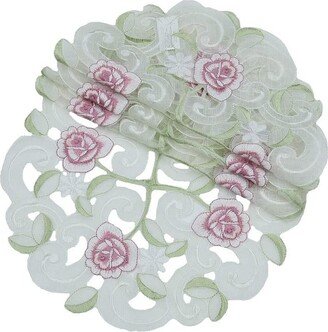 Dainty Rose Round Doily - Set of 4, 16