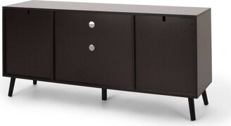 Doerun Mid-Century Modern Storage TV Stand for TVs up to 48 Dark Gray/Black