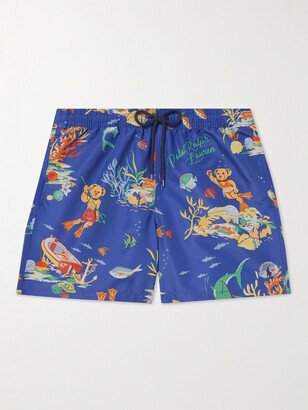 Traveler Straight-Leg Mid-Length Printed Swim Shorts