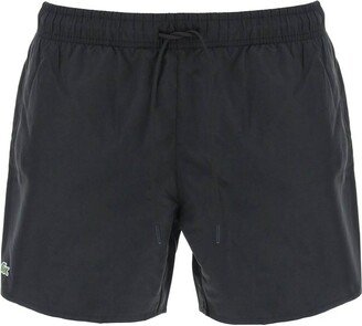 Logo Patch Drawstring Swim Shorts-AR