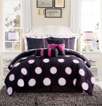 Sophie Polka Dot Bed in a Bag 10 Piece Comforter Set, Full