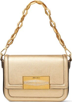 Diamond metallic-finish crossbody bag