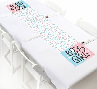 Big Dot Of Happiness Baby Gender Reveal - Petite Team Boy or Girl Party Paper Table Runner - 12 x 60