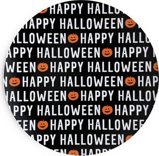 Salad Plates: Happy Halloween Black Salad Plate, Black