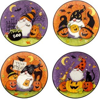 Halloween Gnomes Dessert Plate Set, 4 Pieces