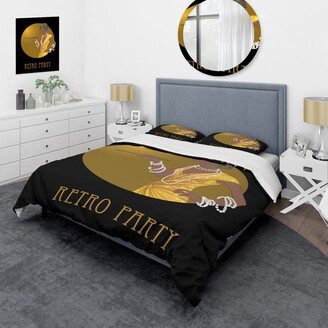 Designart 'Retro Fashion Glamour African American Woman' Modern Duvet Cover Comforter Set