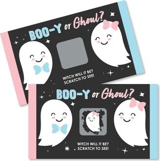 Big Dot of Happiness Girl Boo-y or Ghoul - Baby Girl Halloween Gender Reveal Party Scratch Off Cards - Baby Shower Game - 22 Count