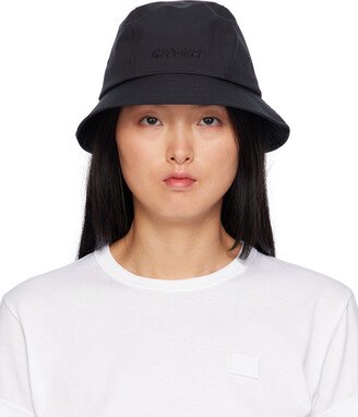 Black Embroidered Bucket Hat