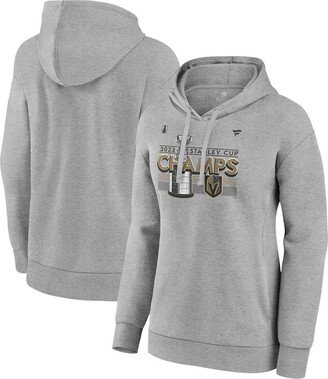 Women's Branded Heather Gray Vegas Golden Knights 2023 Stanley Cup Champions Locker Room Pullover Hoodie