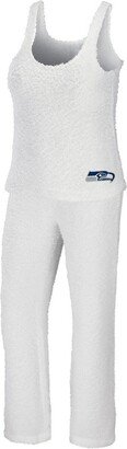 Women's Wear by Erin Andrews Cream Seattle Seahawks Cozy Scoop Neck Tank Top Pants Sleep Set