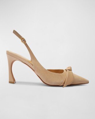 Clarita Suede Asymmetrical Slingback Pumps