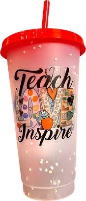 Teacher Color Changing Tumbler/Teacher Gift/Teach Love Inspire/Personalized Teacher Gift/Custom Teacher/Teacher Christmas Gift