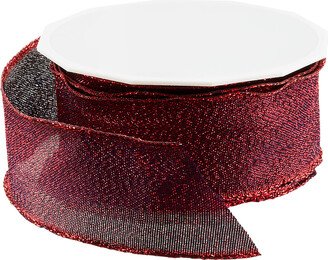 Ribbon Wired Metallic Shimmer Red