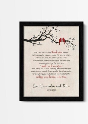 Parents Gift From Bride & Groom, Thank You To For Wedding, Wedding Day Parents, You Poem, in Law Gifts