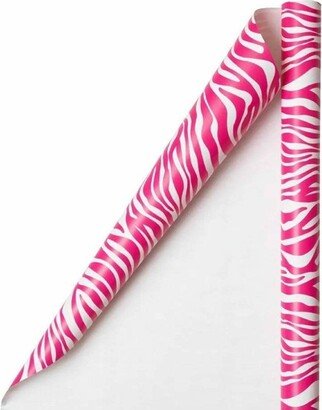 25 sqft JAM Paper & Envelope Zebra Print Gift Roll Wrap Pink